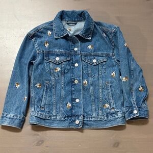 Gap Embroidered Denim Jacket Size Medium
